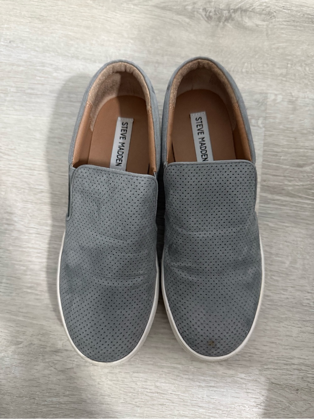 Steve Madden Gray Perforated Slip-On Sneakers